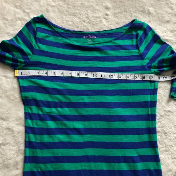 Lilly Pulitzer Cassie striped 100% cotton 3/4 sleeve dress size small - Picture 5 of 8